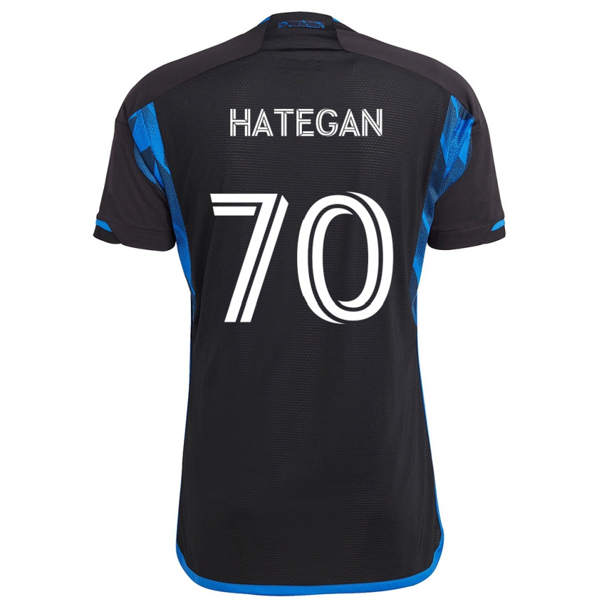 Kids Football Roberto Hategan #70 Blue Black Home Jersey 2024/25 T-Shirt Za