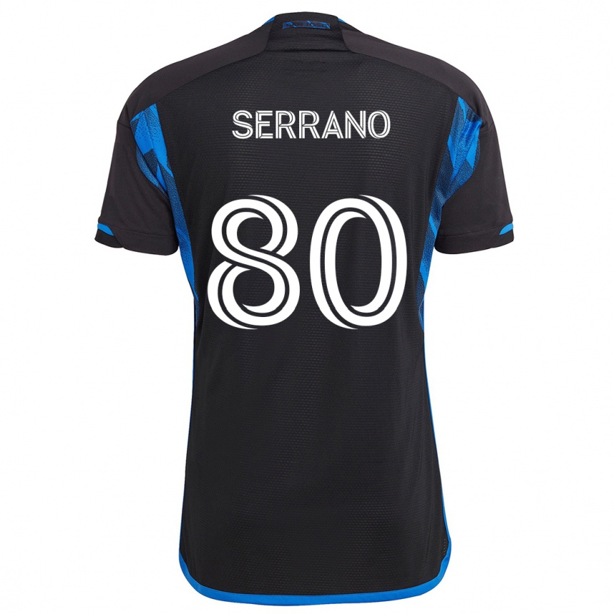 Kids Football David Serrano #80 Blue Black Home Jersey 2024/25 T-Shirt Za