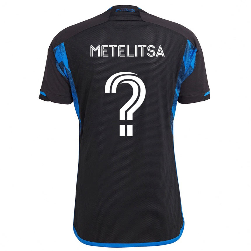 Kids Football Christian Metelitsa #0 Blue Black Home Jersey 2024/25 T-Shirt Za