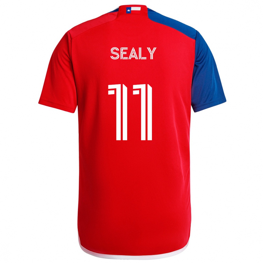 Kids Football Dante Sealy #11 Blue Red Home Jersey 2024/25 T-Shirt Za