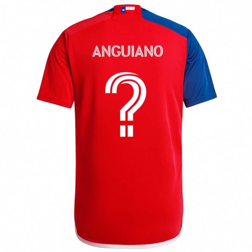 Kids Football Adrian Anguiano #0 Blue Red Home Jersey 2024/25 T-Shirt Za