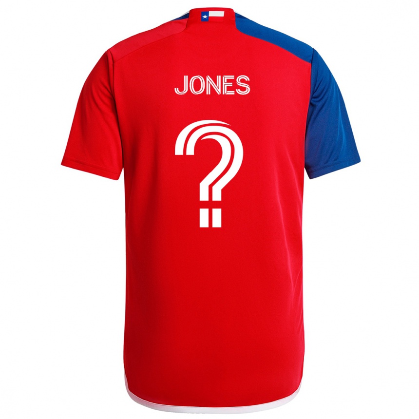 Kids Football Jordan Jones #0 Blue Red Home Jersey 2024/25 T-Shirt Za