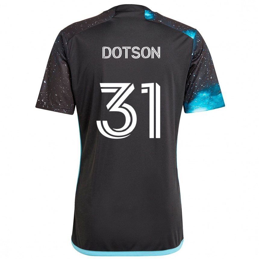 Kids Football Hassani Dotson #31 Black Blue Home Jersey 2024/25 T-Shirt Za