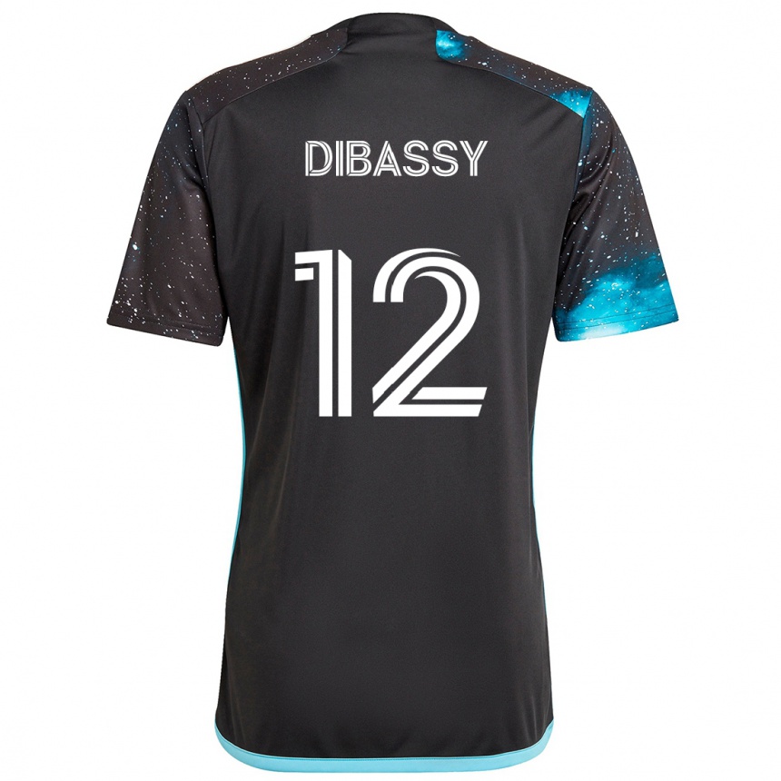 Kids Football Bakaye Dibassy #12 Black Blue Home Jersey 2024/25 T-Shirt Za