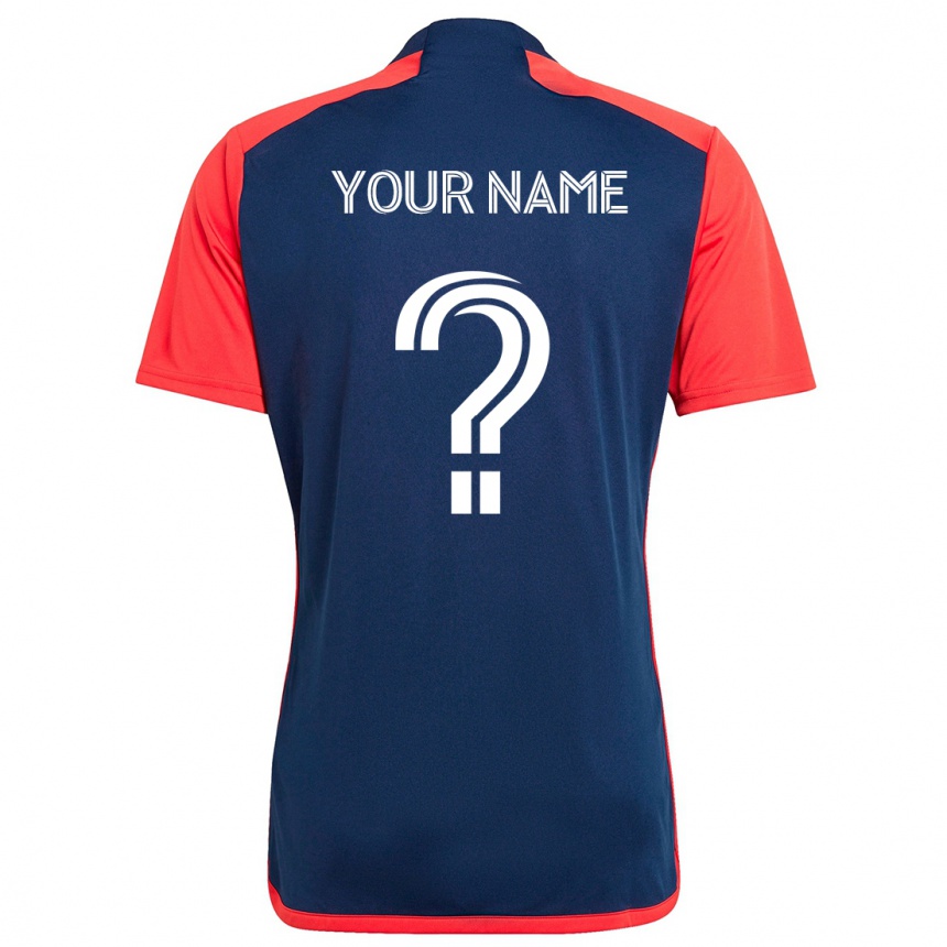 Kids Football Your Name #0 Blue Red Home Jersey 2024/25 T-Shirt Za