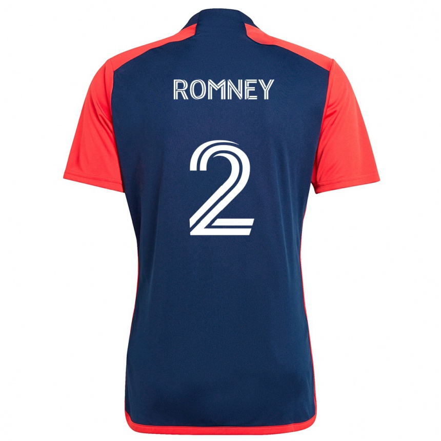 Kids Football Dave Romney #2 Blue Red Home Jersey 2024/25 T-Shirt Za