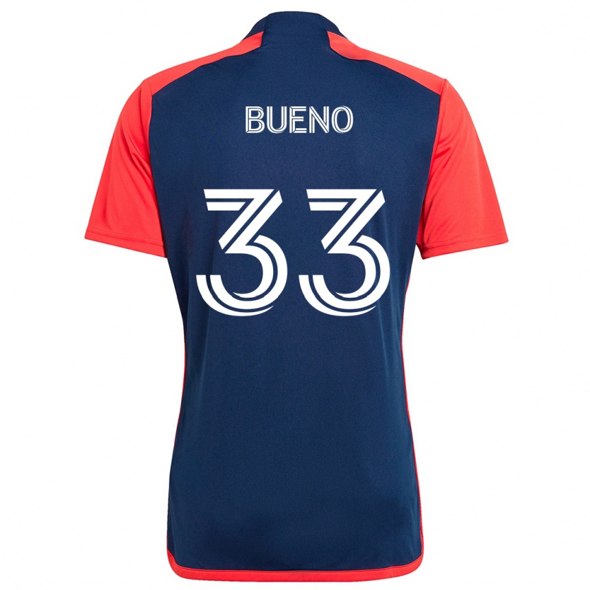 Kids Football Brandonn Bueno #33 Blue Red Home Jersey 2024/25 T-Shirt Za