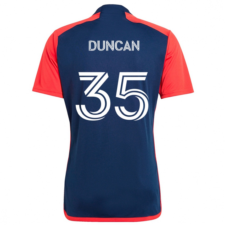 Kids Football Nakye Greenidge-Duncan #35 Blue Red Home Jersey 2024/25 T-Shirt Za