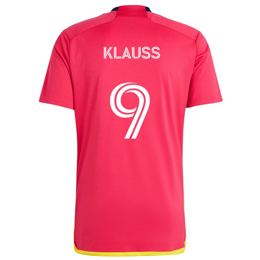 Kids Football João Klauss #9 Red Blue Home Jersey 2024/25 T-Shirt Za