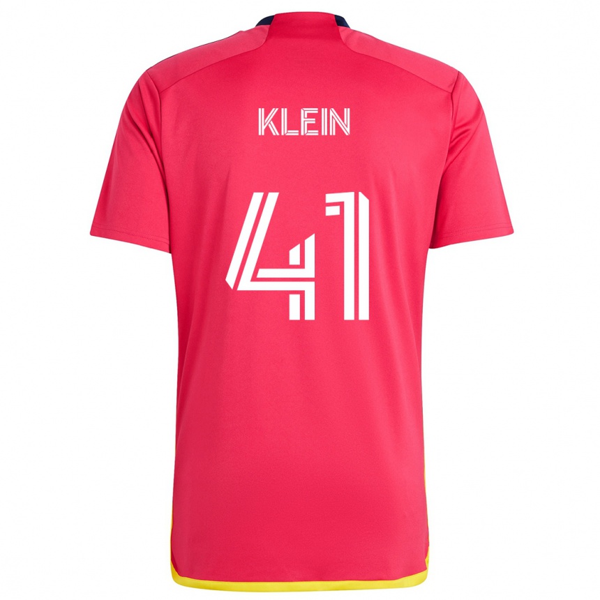 Kids Football Johnny Klein #41 Red Blue Home Jersey 2024/25 T-Shirt Za