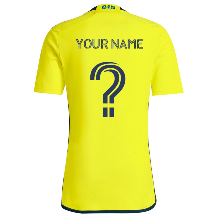 Kids Football Your Name #0 Yellow Blue Home Jersey 2024/25 T-Shirt Za