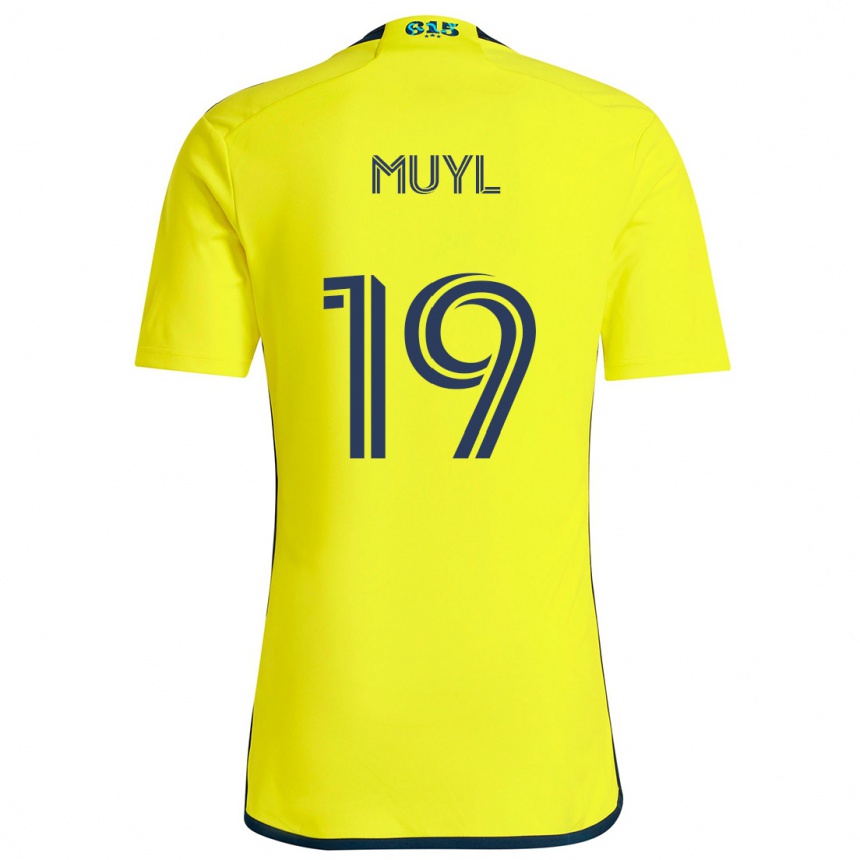 Kids Football Alex Muyl #19 Yellow Blue Home Jersey 2024/25 T-Shirt Za