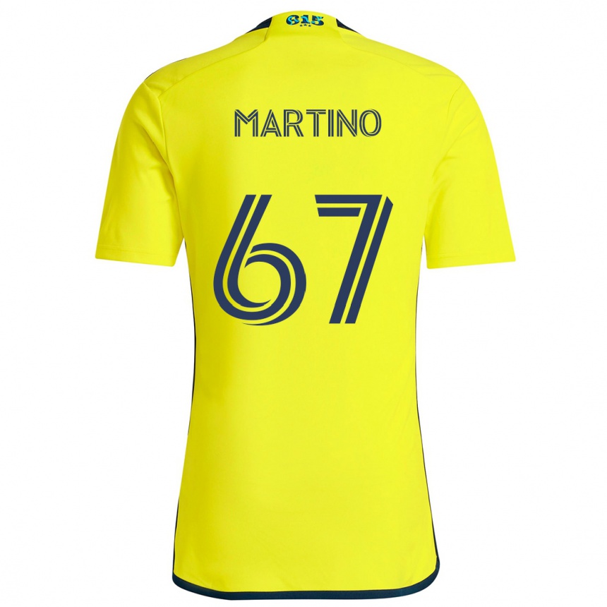 Kids Football Ben Martino #67 Yellow Blue Home Jersey 2024/25 T-Shirt Za