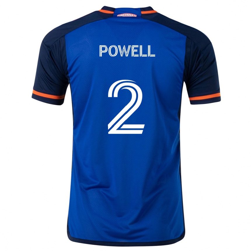 Kids Football Alvas Powell #2 Blue White Home Jersey 2024/25 T-Shirt Za