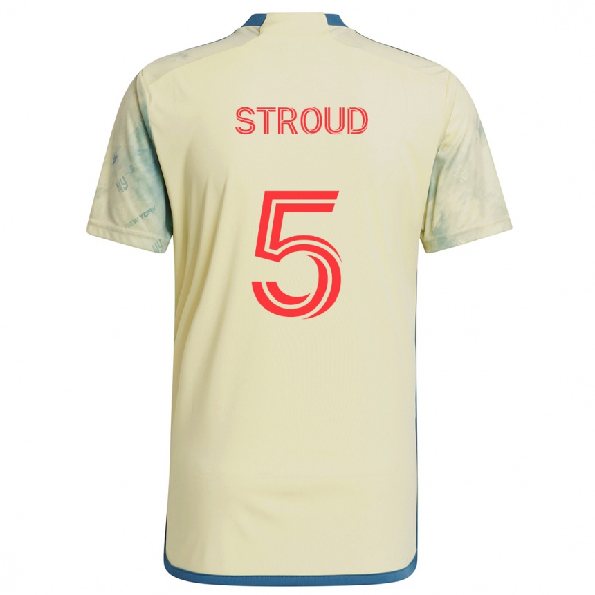 Kids Football Peter Stroud #5 Yellow Red Blue Home Jersey 2024/25 T-Shirt Za