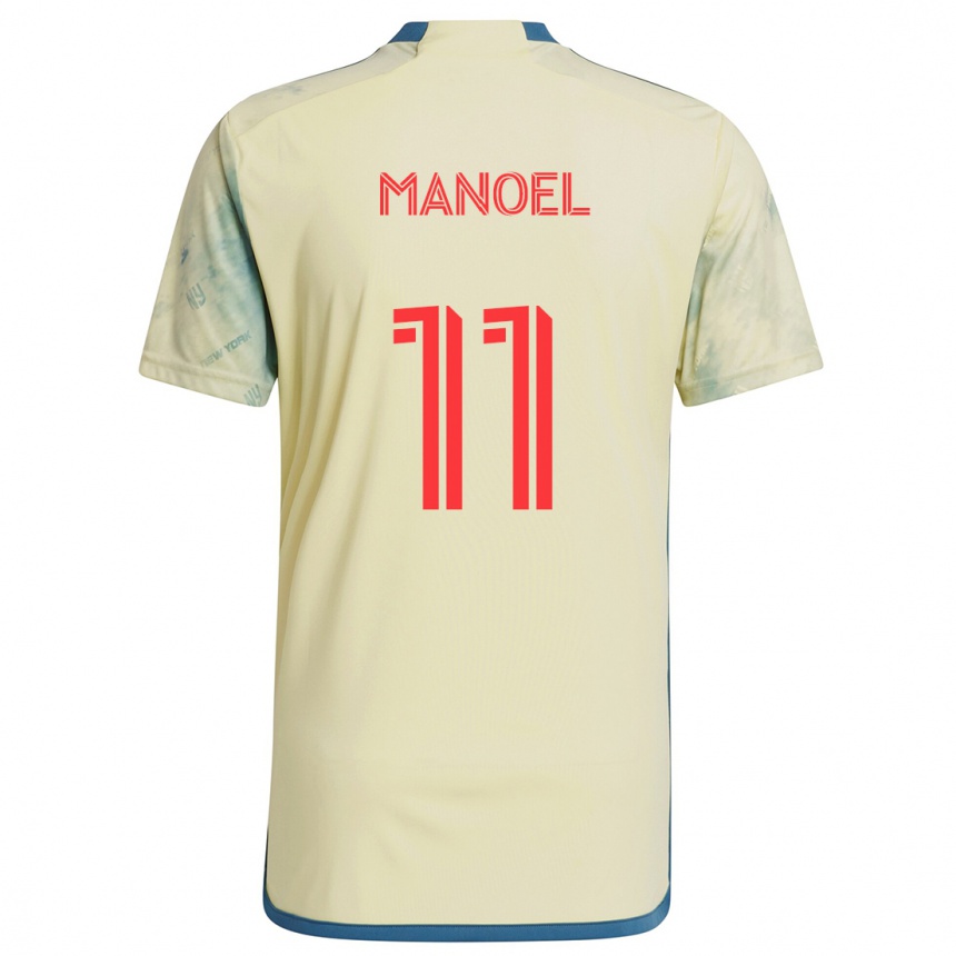 Kids Football Elias Manoel #11 Yellow Red Blue Home Jersey 2024/25 T-Shirt Za