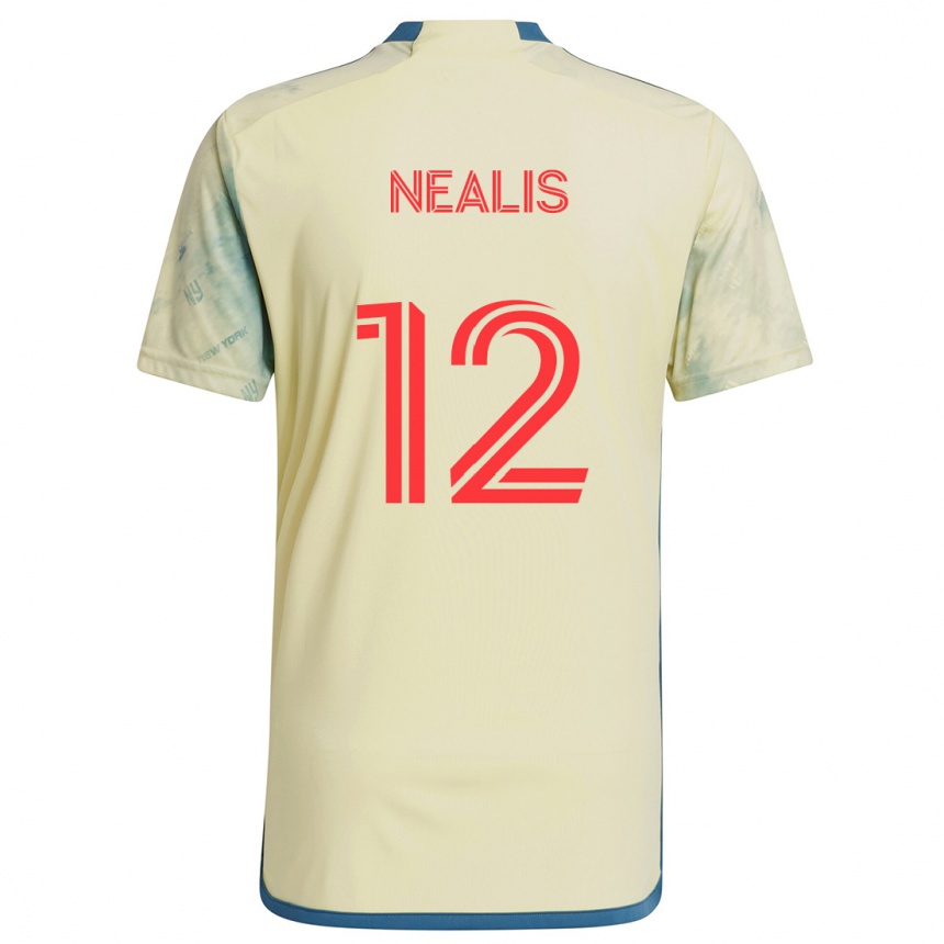 Kids Football Dylan Nealis #12 Yellow Red Blue Home Jersey 2024/25 T-Shirt Za