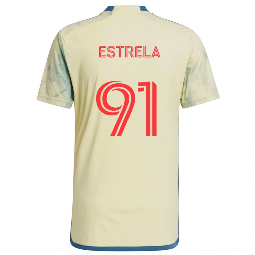 Kids Football Bento Estrela #91 Yellow Red Blue Home Jersey 2024/25 T-Shirt Za