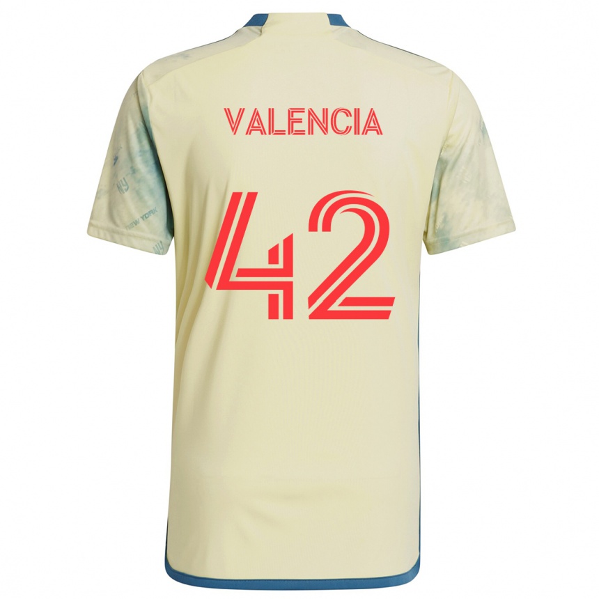 Kids Football Omar Valencia #42 Yellow Red Blue Home Jersey 2024/25 T-Shirt Za