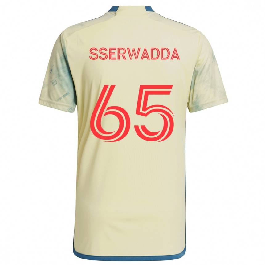 Kids Football Steven Sserwadda #65 Yellow Red Blue Home Jersey 2024/25 T-Shirt Za