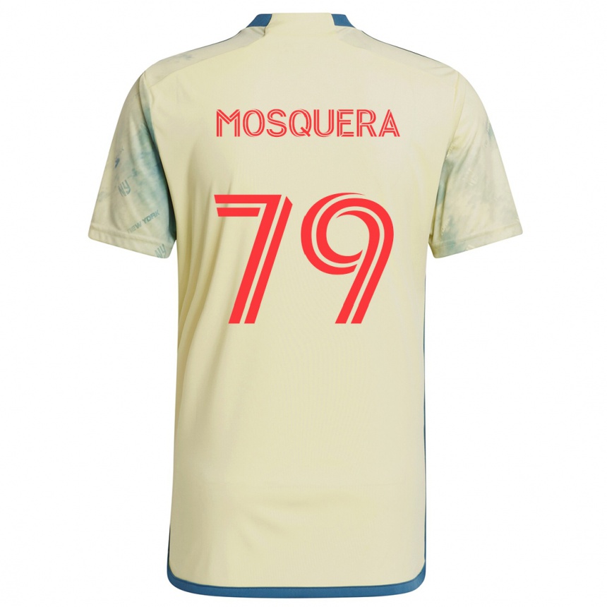 Kids Football Rafael Mosquera #79 Yellow Red Blue Home Jersey 2024/25 T-Shirt Za