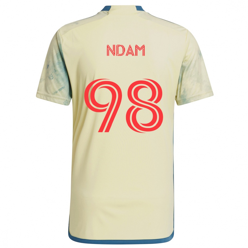 Kids Football Hassan Ndam #98 Yellow Red Blue Home Jersey 2024/25 T-Shirt Za