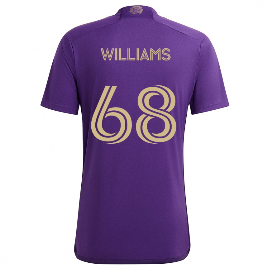 Kids Football Thomas Williams #68 Purple Yellow Home Jersey 2024/25 T-Shirt Za