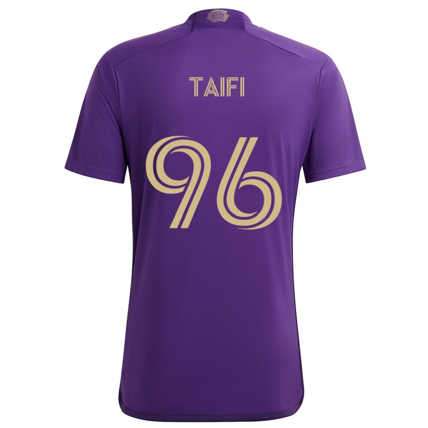 Kids Football Zakaria Taifi #96 Purple Yellow Home Jersey 2024/25 T-Shirt Za