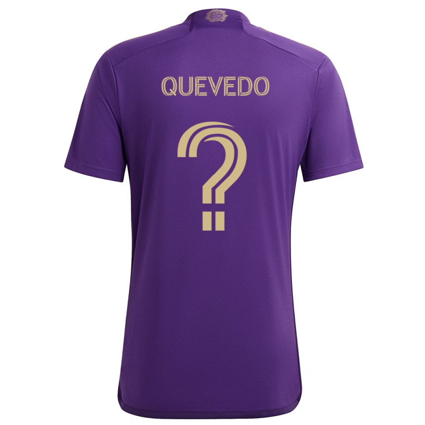 Kids Football Juan Quevedo #0 Purple Yellow Home Jersey 2024/25 T-Shirt Za