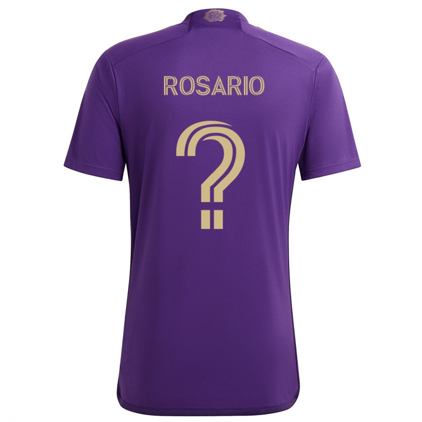 Kids Football Gabriel Rosario #0 Purple Yellow Home Jersey 2024/25 T-Shirt Za