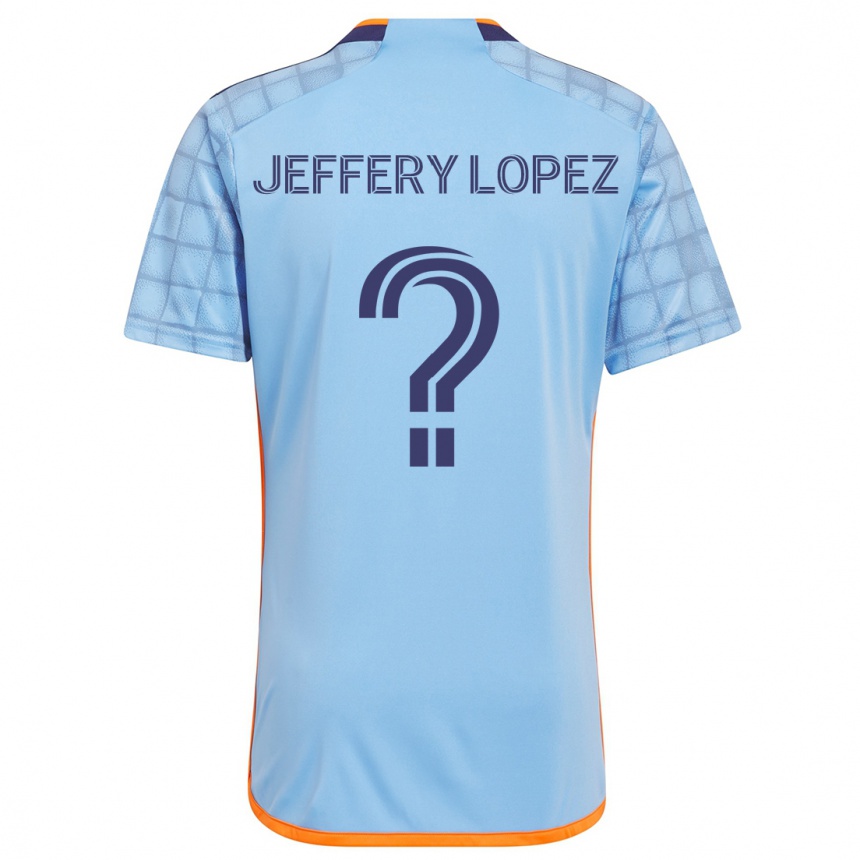 Kids Football Jeffery López #0 Blue Orange Home Jersey 2024/25 T-Shirt Za