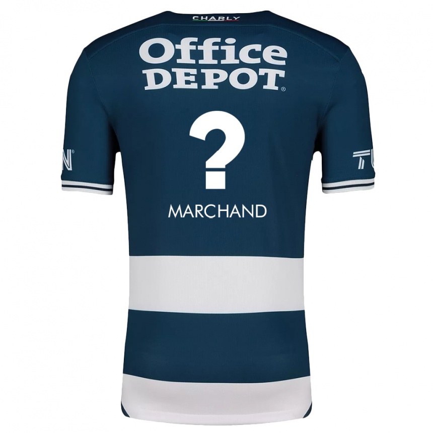 Kids Football Jahaziel Marchand #0 Blue White Home Jersey 2024/25 T-Shirt Za