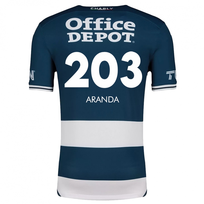 Kids Football Juan Aranda #203 Blue White Home Jersey 2024/25 T-Shirt Za