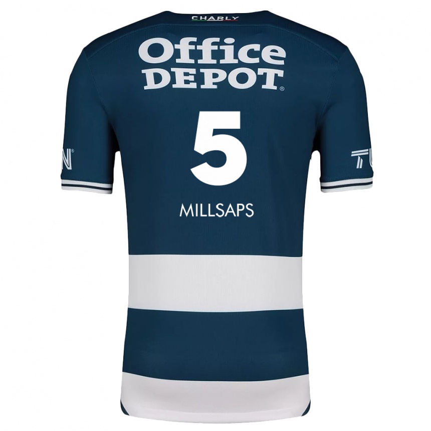 Kids Football Vanessa Millsaps #5 Blue White Home Jersey 2024/25 T-Shirt Za