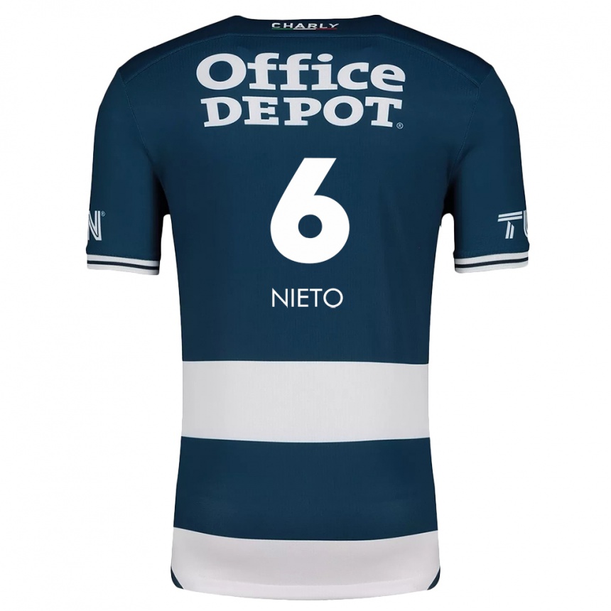 Kids Football Karla Nieto #6 Blue White Home Jersey 2024/25 T-Shirt Za