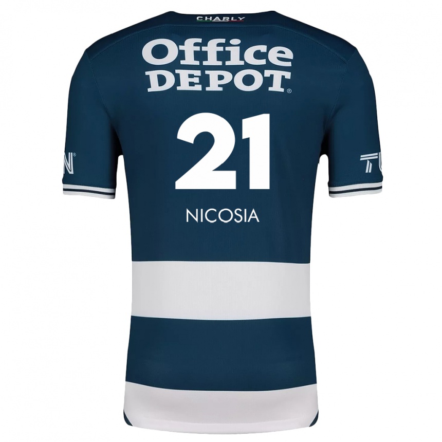 Kids Football Nina Nicosia #21 Blue White Home Jersey 2024/25 T-Shirt Za