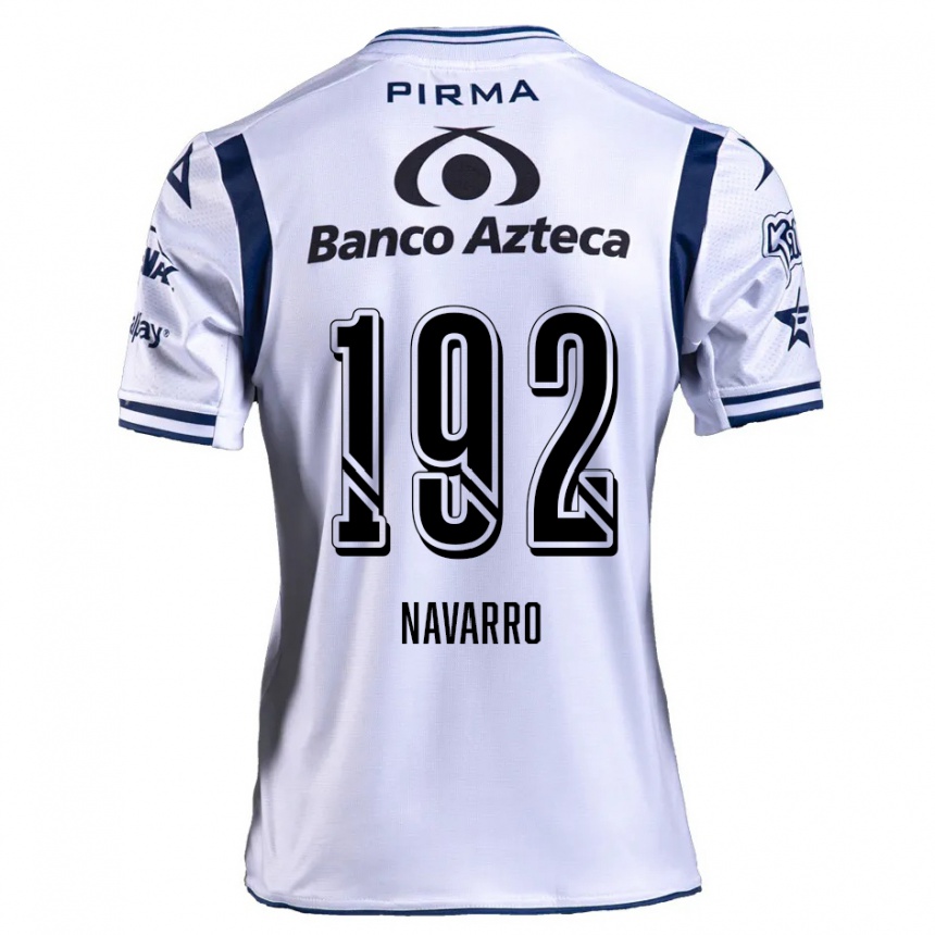 Kids Football Eduardo Navarro #192 White Navy Blue Home Jersey 2024/25 T-Shirt Za