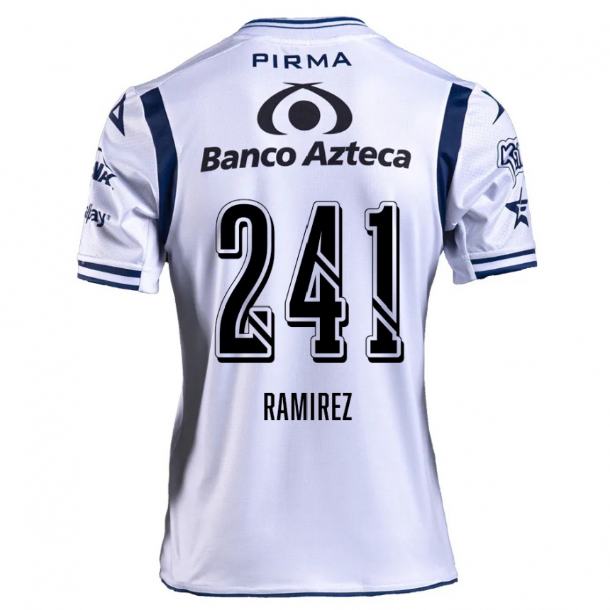 Kids Football Eduardo Ramírez #241 White Navy Blue Home Jersey 2024/25 T-Shirt Za