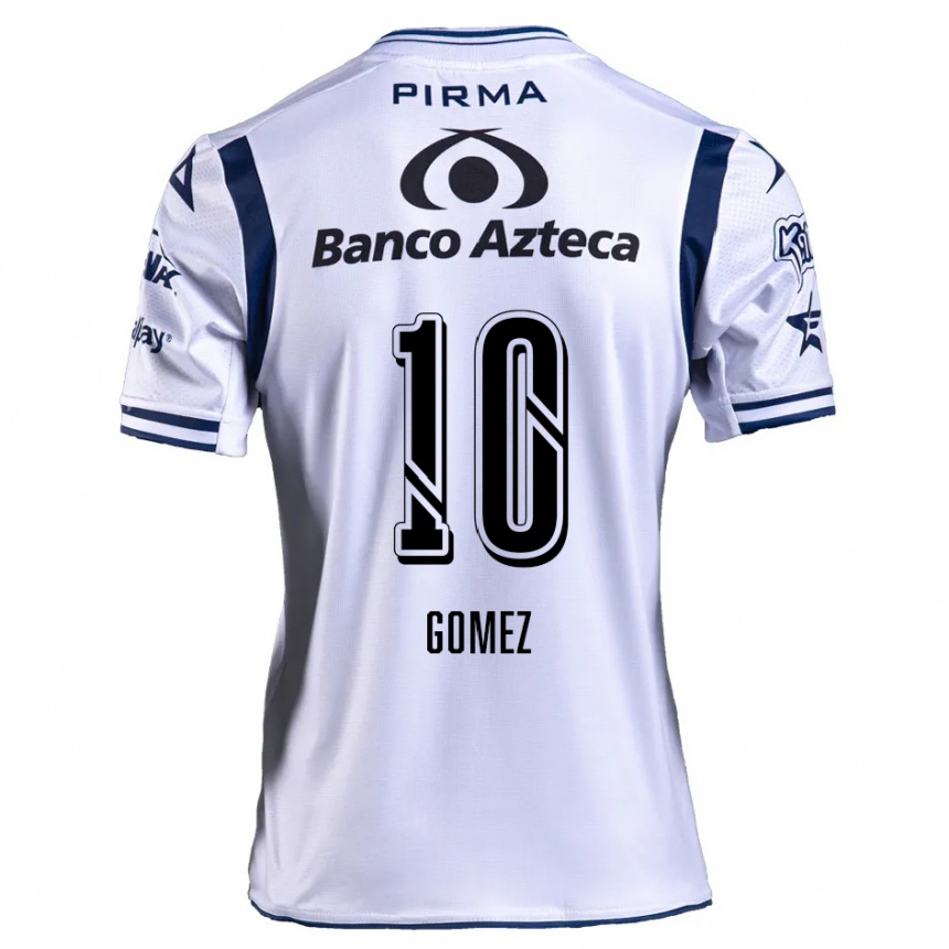 Kids Football Savianna Gómez #10 White Navy Blue Home Jersey 2024/25 T-Shirt Za