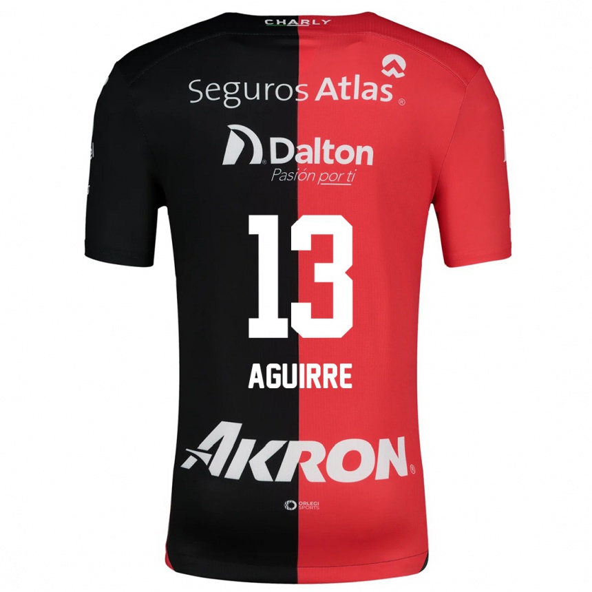 Kids Football Gaddi Aguirre #13 Red Black Home Jersey 2024/25 T-Shirt Za