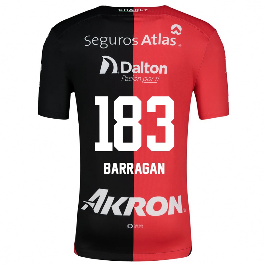 Kids Football Roberto Barragán #183 Red Black Home Jersey 2024/25 T-Shirt Za