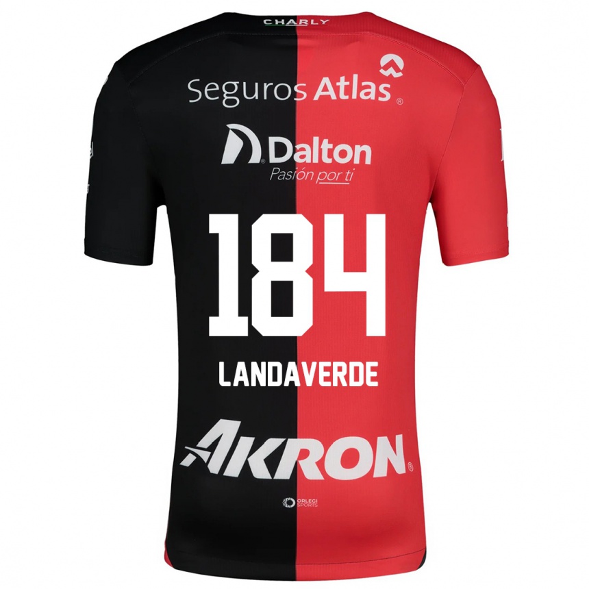 Kids Football Antero Landaverde #184 Red Black Home Jersey 2024/25 T-Shirt Za