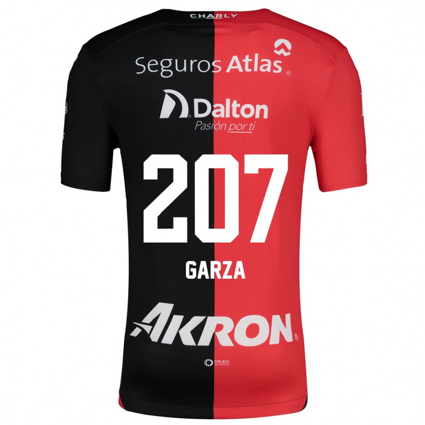 Kids Football Rodolfo Garza #207 Red Black Home Jersey 2024/25 T-Shirt Za