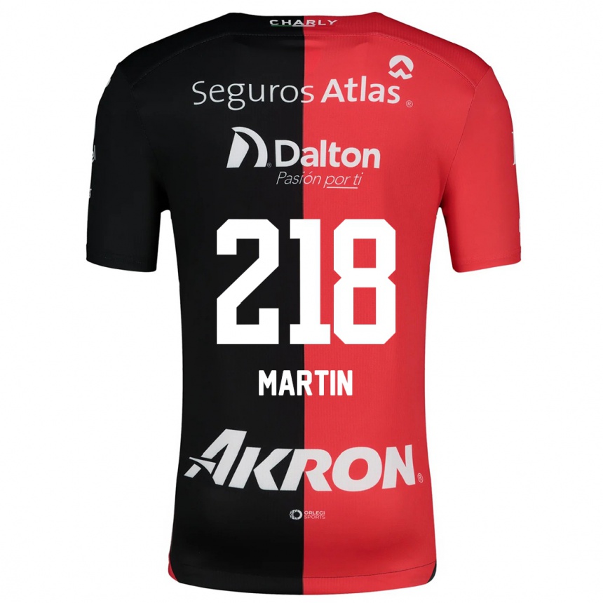 Kids Football Jorge San Martín #218 Red Black Home Jersey 2024/25 T-Shirt Za