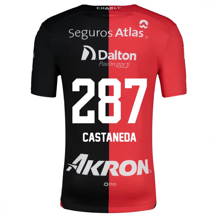 Kids Football Mariano Castañeda #287 Red Black Home Jersey 2024/25 T-Shirt Za