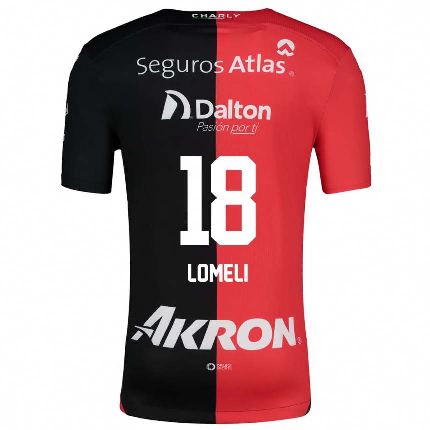 Kids Football Alejandra Lomelí #18 Red Black Home Jersey 2024/25 T-Shirt Za