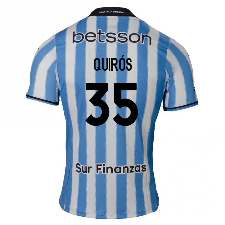 Kids Football Santiago Quirós #35 Blue White Black Home Jersey 2024/25 T-Shirt Za