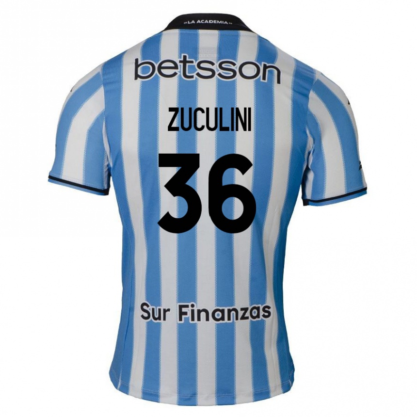 Kids Football Bruno Zuculini #36 Blue White Black Home Jersey 2024/25 T-Shirt Za