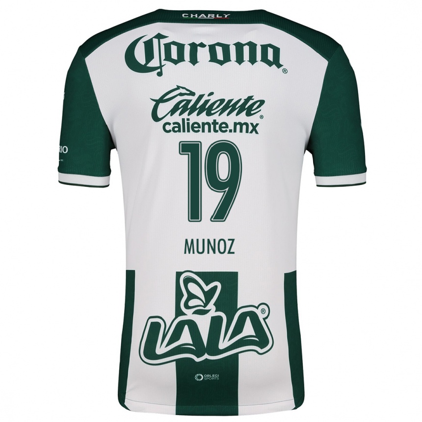 Kids Football Santiago Muñoz #19 Green White Home Jersey 2024/25 T-Shirt Za