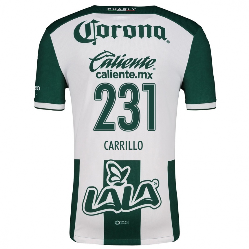 Kids Football Ángel Carrillo #231 Green White Home Jersey 2024/25 T-Shirt Za